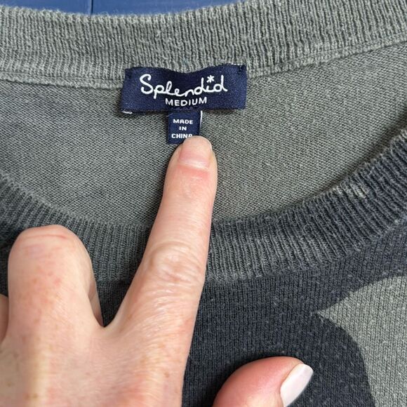 Splendid Light weight Camo Sweater Silk Blend Size M - Picture 2 of 5